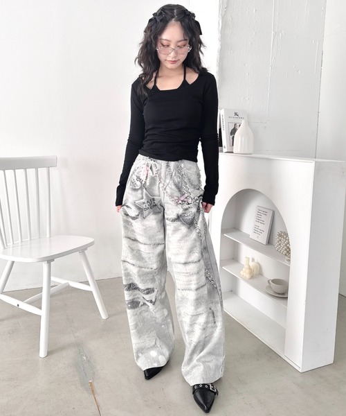 Loueme(ルエム)の「カップ付きホルターネックトップス(Tシャツ/カットソー・レディース・グレー/アイボリー/ブラック/ライトブルー/ピンク・FREE)」の21枚目の写真