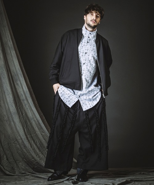 NO ID.（ノーアイディ）の「【NO ID.】High Collar Long Check Shirt / ハイ カラー ロング チェック シャツ（シャツ/ブラウス・メンズ・グレー/ブラック・ONE SIZE）」の15枚目の写真