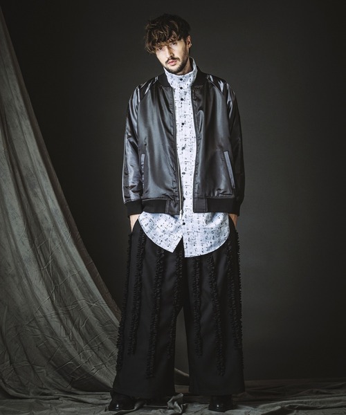 NO ID.（ノーアイディ）の「【NO ID.】High Collar Long Check Shirt / ハイ カラー ロング チェック シャツ（シャツ/ブラウス・メンズ・グレー/ブラック・ONE SIZE）」の17枚目の写真