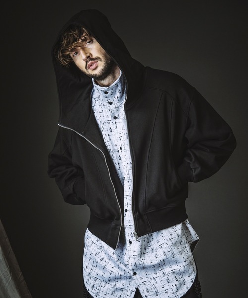 NO ID.（ノーアイディ）の「【NO ID.】High Collar Long Check Shirt / ハイ カラー ロング チェック シャツ（シャツ/ブラウス・メンズ・グレー/ブラック・ONE SIZE）」の13枚目の写真