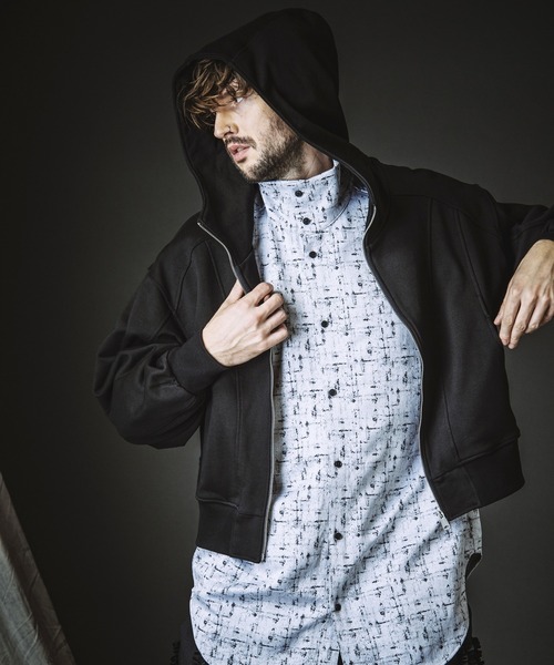 NO ID.（ノーアイディ）の「【NO ID.】High Collar Long Check Shirt / ハイ カラー ロング チェック シャツ（シャツ/ブラウス・メンズ・グレー/ブラック・ONE SIZE）」の14枚目の写真