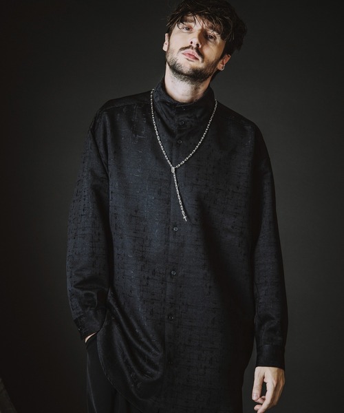NO ID.（ノーアイディ）の「【NO ID.】High Collar Long Check Shirt / ハイ カラー ロング チェック シャツ（シャツ/ブラウス・メンズ・グレー/ブラック・ONE SIZE）」の19枚目の写真