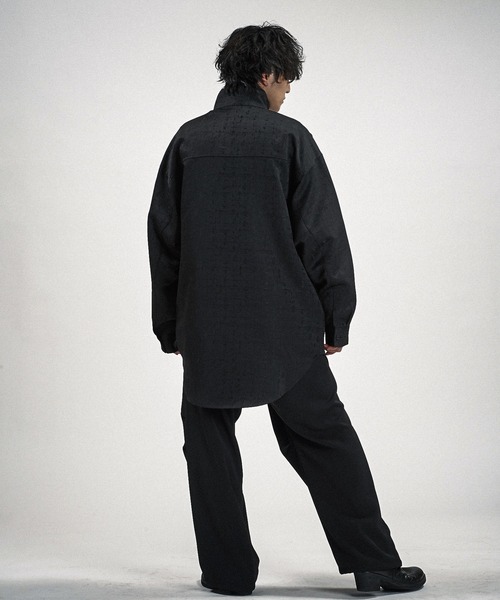 NO ID.（ノーアイディ）の「【NO ID.】High Collar Long Check Shirt / ハイ カラー ロング チェック シャツ（シャツ/ブラウス・メンズ・グレー/ブラック・ONE SIZE）」の5枚目の写真