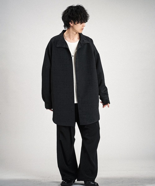 NO ID.（ノーアイディ）の「【NO ID.】High Collar Long Check Shirt / ハイ カラー ロング チェック シャツ（シャツ/ブラウス・メンズ・グレー/ブラック・ONE SIZE）」の20枚目の写真