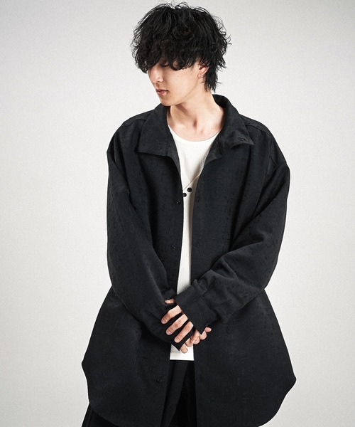 NO ID.（ノーアイディ）の「【NO ID.】High Collar Long Check Shirt / ハイ カラー ロング チェック シャツ（シャツ/ブラウス・メンズ・グレー/ブラック・ONE SIZE）」の21枚目の写真