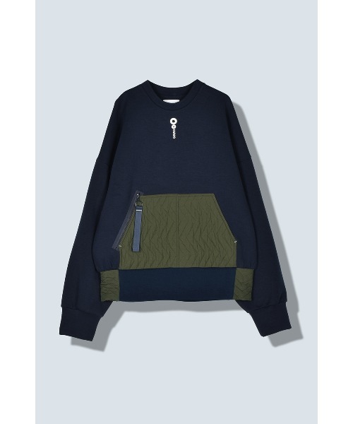 OMMO 新品　QUILTING DOCKING SWEAT LOGO TOP セール】QUILTING DOCKING SWEAT LOGO TOP（スウェット）｜OMMO
