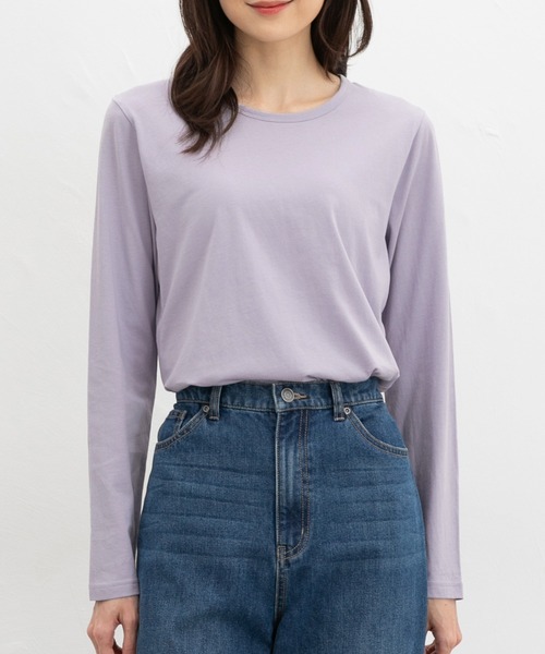 Honeys（ハニーズ）の「オーガニッククルーＴ（Tシャツ/カットソー・レディース・ラベンダー/ピンク/ライトグリーン/サックスブルー・LL/M/L）」の4枚目の写真