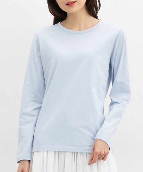 Honeys（ハニーズ）の「オーガニッククルーＴ（Tシャツ/カットソー・レディース・ラベンダー/ピンク/ライトグリーン/サックスブルー・LL/M/L）」の3枚目の写真