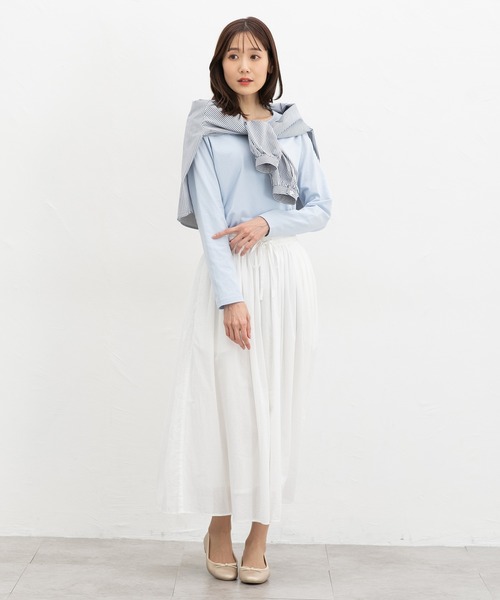 Honeys（ハニーズ）の「オーガニッククルーＴ（Tシャツ/カットソー・レディース・ラベンダー/ピンク/ライトグリーン/サックスブルー・LL/M/L）」の6枚目の写真