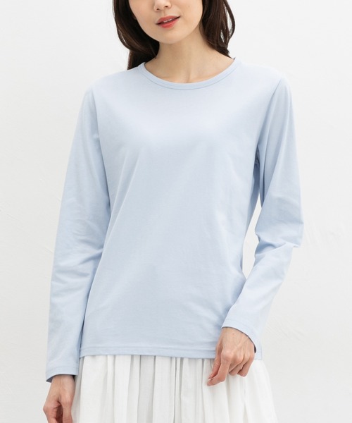 Honeys（ハニーズ）の「オーガニッククルーＴ（Tシャツ/カットソー・レディース・ラベンダー/ピンク/ライトグリーン/サックスブルー・LL/M/L）」の7枚目の写真