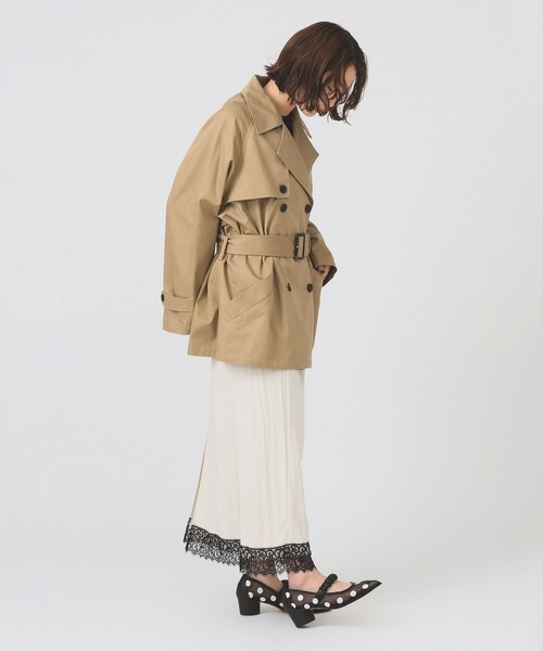 Ray BEAMS（レイビームス）の「オーバーサイズ ハーフ トレンチ コート（トレンチコート・レディース・ブラウン系その他3・ONE SIZE）」の3枚目の写真