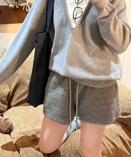 Mela(メラ)の「ブークレボアショートパンツ(その他パンツ・レディース・グレー/ライトブラウン/ブラック/ホワイト/ブラウン・S/M/L)」の9枚目の写真