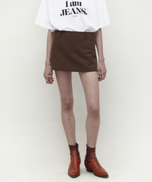 m.m.m（ムー）の「コーデュロイミニスカート_ブラウン（スカート）」