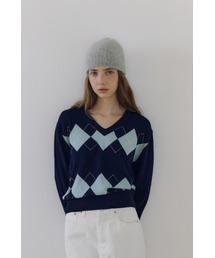 Classic Argyle Knit (Navy)
