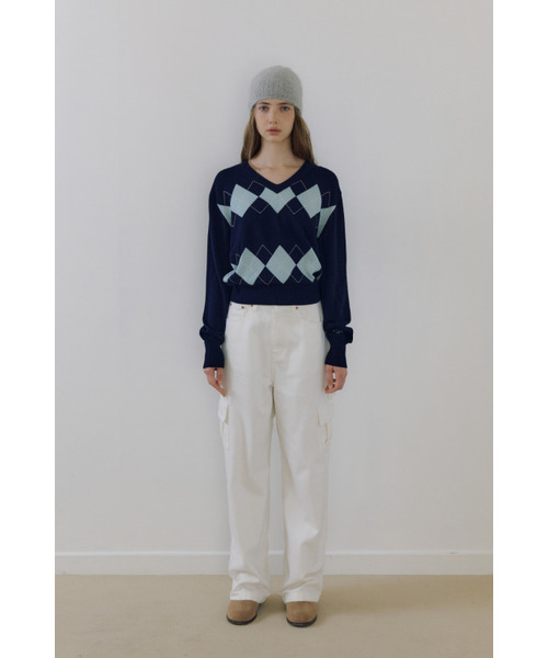 MAGNET ARCHIVE(マグネット アーカイブ)の「Classic Argyle Knit (Navy)(ニット/セーター・レディース・その他・FREE)」の2枚目の写真