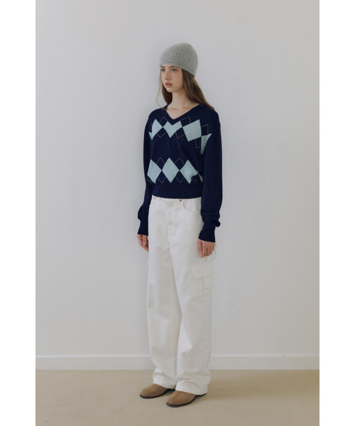 MAGNET ARCHIVE(マグネット アーカイブ)の「Classic Argyle Knit (Navy)(ニット/セーター・レディース・その他・FREE)」の3枚目の写真
