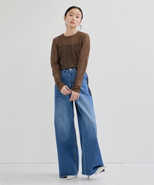 le cercle ADAM ET ROPE'(ルセルクルアダムエロペ)の「【LANCER/ランサー】2TONE REMAKED PANTS(デニムパンツ・レディース・ブラック系その他/ブルー系その他5・FREE)」の14枚目の写真