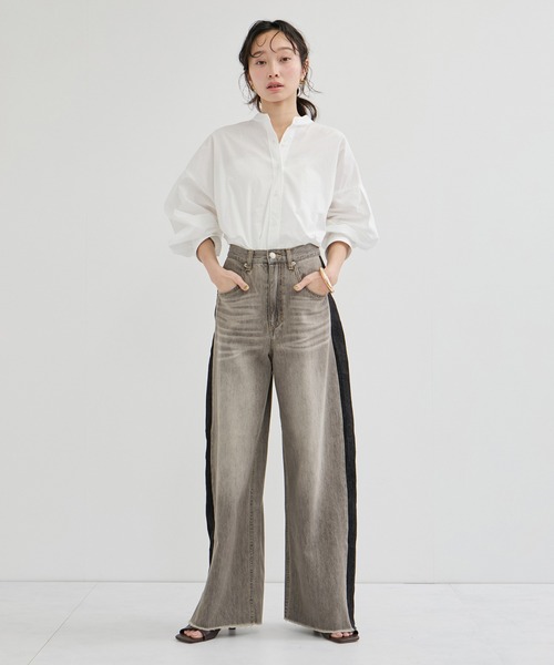 le cercle ADAM ET ROPE'(ルセルクルアダムエロペ)の「【LANCER/ランサー】2TONE REMAKED PANTS(デニムパンツ・レディース・ブラック系その他/ブルー系その他5・FREE)」の16枚目の写真