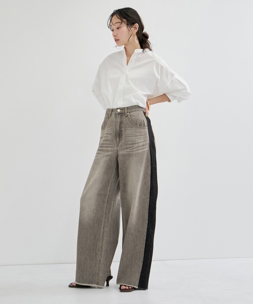 le cercle ADAM ET ROPE'(ルセルクルアダムエロペ)の「【LANCER/ランサー】2TONE REMAKED PANTS(デニムパンツ・レディース・ブラック系その他/ブルー系その他5・FREE)」の8枚目の写真