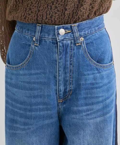 le cercle ADAM ET ROPE'(ルセルクルアダムエロペ)の「【LANCER/ランサー】2TONE REMAKED PANTS(デニムパンツ・レディース・ブラック系その他/ブルー系その他5・FREE)」の13枚目の写真