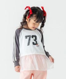 AIMABLE（エマーブル）の「裾チュール ナンバリングTシャツ（Tシャツ/カットソー）」