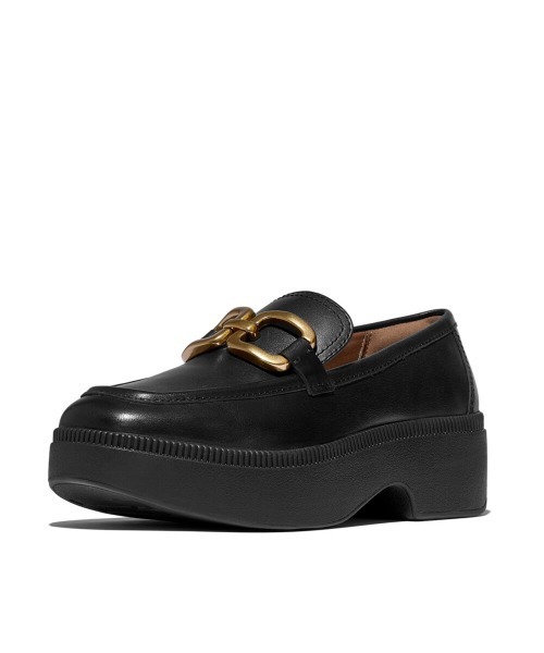 fitflop(フィットフロップ)の「F-LUMA SQUARE-CHAIN LEATHER DEMI-WEDGE LOAFERS / F-LUMA スクエアチェーン レザーデミウェッジローファー(ローファー・レディース・チョコ/ブラック・US6/US5/US8/US7)」の8枚目の写真