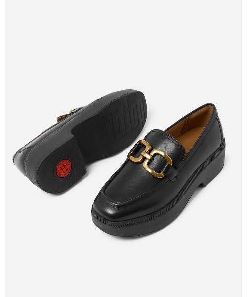 fitflop(フィットフロップ)の「F-LUMA SQUARE-CHAIN LEATHER DEMI-WEDGE LOAFERS / F-LUMA スクエアチェーン レザーデミウェッジローファー(ローファー・レディース・チョコ/ブラック・US6/US5/US8/US7)」の4枚目の写真