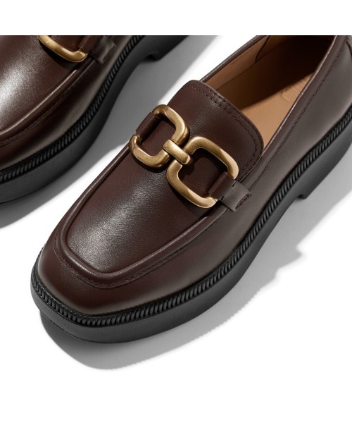 fitflop(フィットフロップ)の「F-LUMA SQUARE-CHAIN LEATHER DEMI-WEDGE LOAFERS / F-LUMA スクエアチェーン レザーデミウェッジローファー(ローファー・レディース・チョコ/ブラック・US6/US5/US8/US7)」の12枚目の写真