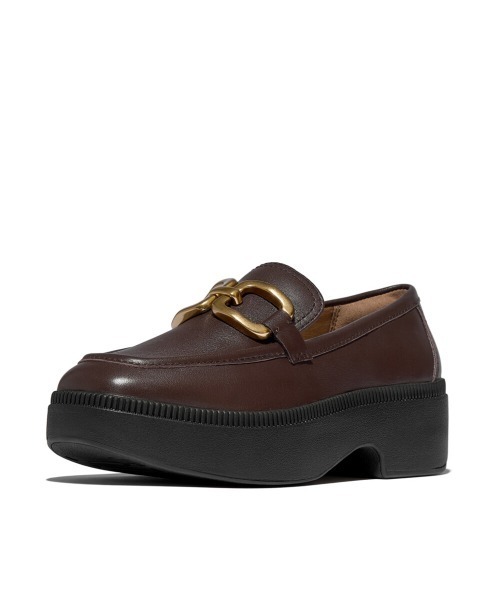 fitflop(フィットフロップ)の「F-LUMA SQUARE-CHAIN LEATHER DEMI-WEDGE LOAFERS / F-LUMA スクエアチェーン レザーデミウェッジローファー(ローファー・レディース・チョコ/ブラック・US6/US5/US8/US7)」の13枚目の写真