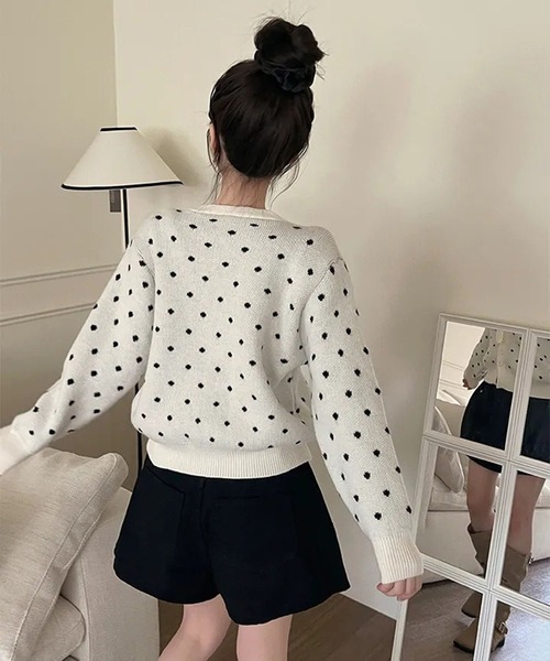 SpRay（スプレイ）の「ドットリボンカーディガン（カーディガン/ボレロ・レディース・グレー/オフホワイト/ブラック・FREE）」の13枚目の写真