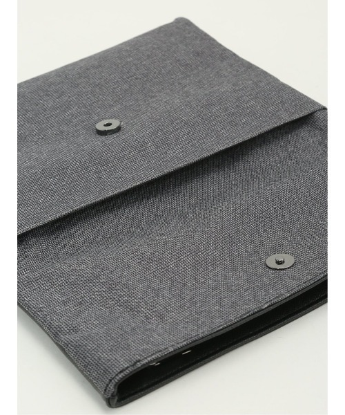m.f.editorial(エムエフエディトリアル)の「クラッチ バッグ メンズ 鞄 2WAY ショルダー 合成皮革 コンビ 切替 杢ポリ×サフィアーノ 型押し(クラッチバッグ・メンズ・ブラック/グレー系その他2・FREE)」の6枚目の写真