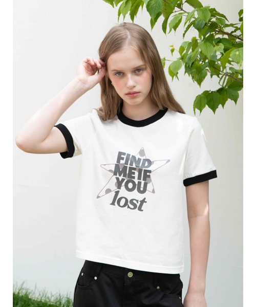 OAFISH(オアフィッシュ)の「FIND RINGER T-SHIRT, WHITE(Tシャツ/カットソー・レディース・その他・ONE SIZE)」の1枚目の写真