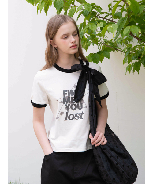 OAFISH(オアフィッシュ)の「FIND RINGER T-SHIRT, WHITE(Tシャツ/カットソー・レディース・その他・ONE SIZE)」の2枚目の写真