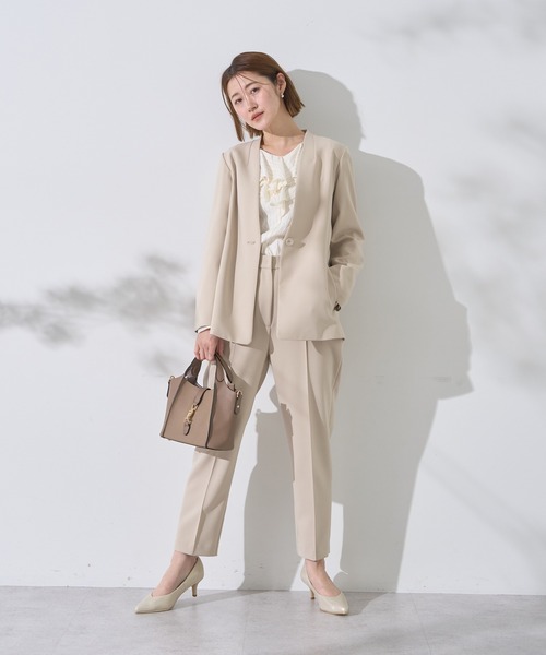 YECCA VECCA（イェッカヴェッカ）の「ストレッチピンタックパンツ（その他パンツ・レディース・ライトベージュ/ネイビー・S/M）」の13枚目の写真