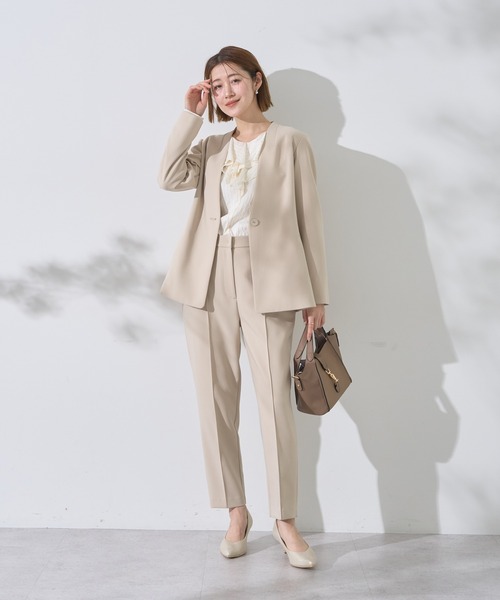 YECCA VECCA（イェッカヴェッカ）の「ストレッチピンタックパンツ（その他パンツ・レディース・ライトベージュ/ネイビー・S/M）」の14枚目の写真