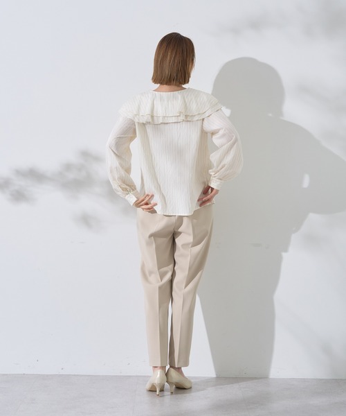 YECCA VECCA（イェッカヴェッカ）の「ストレッチピンタックパンツ（その他パンツ・レディース・ライトベージュ/ネイビー・S/M）」の21枚目の写真