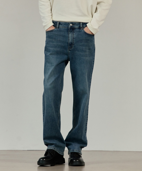 MINDBRIDGE（マインドブリッジ）の「[ウォーム]ストレート起毛デニムパンツ_DI（デニムパンツ・メンズ・ダークインディゴブルー・36/34/32/30/31/33/29）」の2枚目の写真