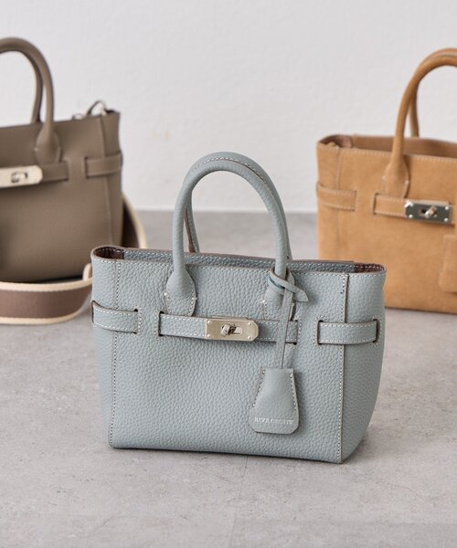 RIVE DROITE(リヴドロワ)の「予約【実用性抜群】ひねり金具ミニトートバッグ(トートバッグ・レディース・ベージュ/グレー系その他/サックスブルー・FREE)」の3枚目の写真
