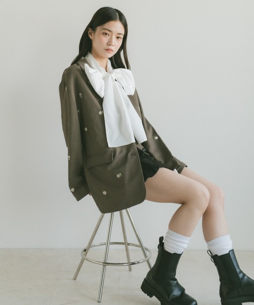 VANNIE U(ヴァニーユー)の「ボウタイブラウス(シャツ/ブラウス・レディース・ホワイト/ブルー・FREE)」の12枚目の写真