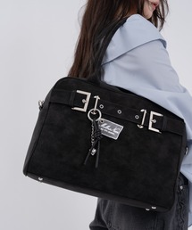 mellowneon（メロウネオン）の「A4スウェードライクベルトボストンバッグ（ボストンバッグ）」