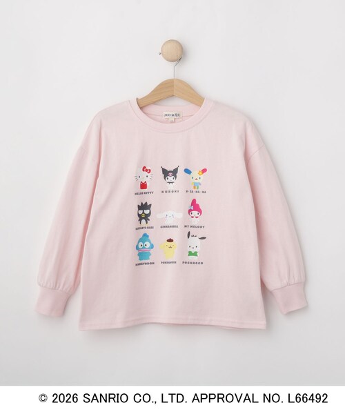 sanrio（サンリオ）の「【サンリオキャラクターズ】オールスターフロントプリントロンＴ（Tシャツ/カットソー・キッズ・ホワイト・12/11/10）」の2枚目の写真