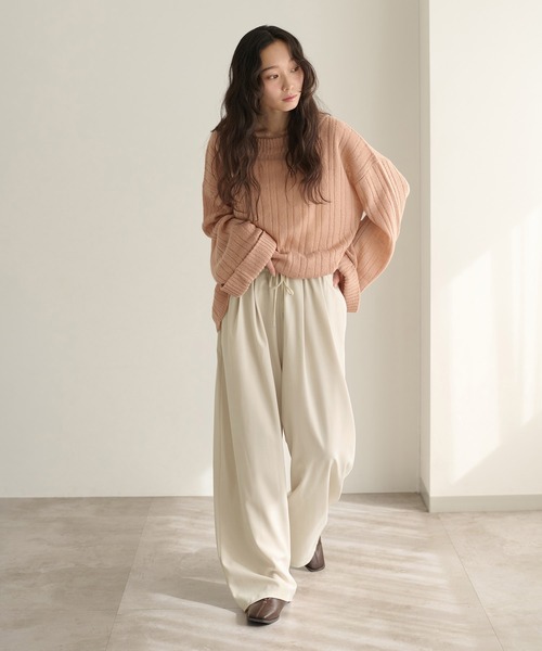 apres jour clair（アプレジュールクレア）の「【接触冷感】【UVカット】コクーンイージーパンツ【apres jour clair】（スラックス・レディース・ホワイト系その他/ダークブラウン/ベージュ/グレー/ブラウン系その他/アイボリー・SMALL/MEDIUM/LARGE）」の22枚目の写真