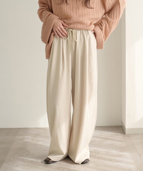 apres jour clair（アプレジュールクレア）の「【接触冷感】【UVカット】コクーンイージーパンツ【apres jour clair】（スラックス・レディース・ホワイト系その他/ダークブラウン/ベージュ/グレー/ブラウン系その他/アイボリー・SMALL/MEDIUM/LARGE）」の11枚目の写真