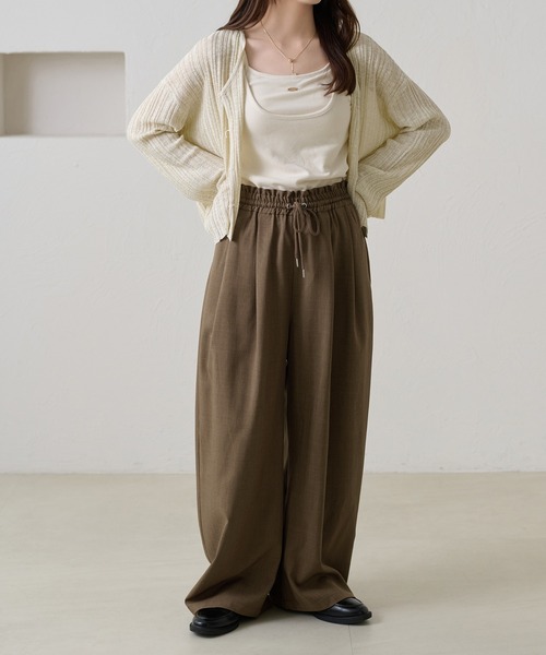 apres jour clair（アプレジュールクレア）の「【接触冷感】【UVカット】コクーンイージーパンツ【apres jour clair】（スラックス・レディース・ホワイト系その他/ダークブラウン/ベージュ/グレー/ブラウン系その他/アイボリー/ブラック系その他/ホワイト系その他2・SMALL/MEDIUM/LARGE）」の21枚目の写真