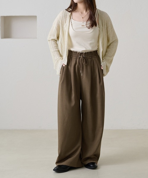 apres jour clair（アプレジュールクレア）の「【接触冷感】【UVカット】コクーンイージーパンツ【apres jour clair】（スラックス・レディース・ホワイト系その他/ダークブラウン/ベージュ/グレー/ブラウン系その他/アイボリー/ブラック系その他/ホワイト系その他2・SMALL/MEDIUM/LARGE）」の20枚目の写真