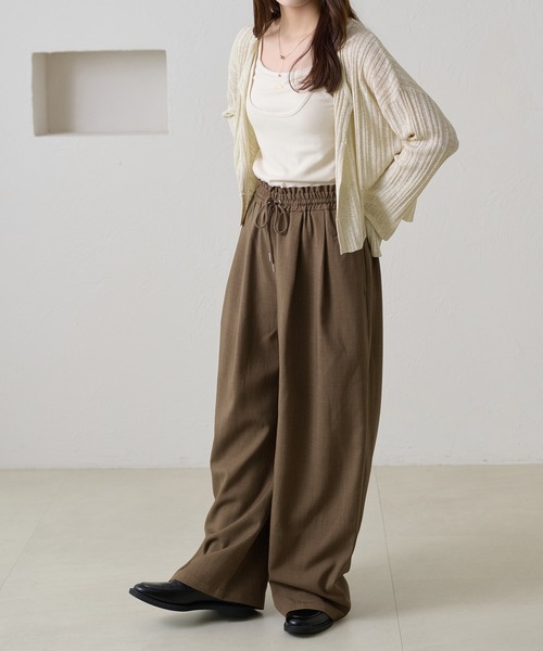 apres jour clair（アプレジュールクレア）の「【接触冷感】【UVカット】コクーンイージーパンツ【apres jour clair】（スラックス・レディース・ホワイト系その他/ダークブラウン/ベージュ/グレー/ブラウン系その他/アイボリー/ブラック系その他/ホワイト系その他2・SMALL/MEDIUM/LARGE）」の18枚目の写真