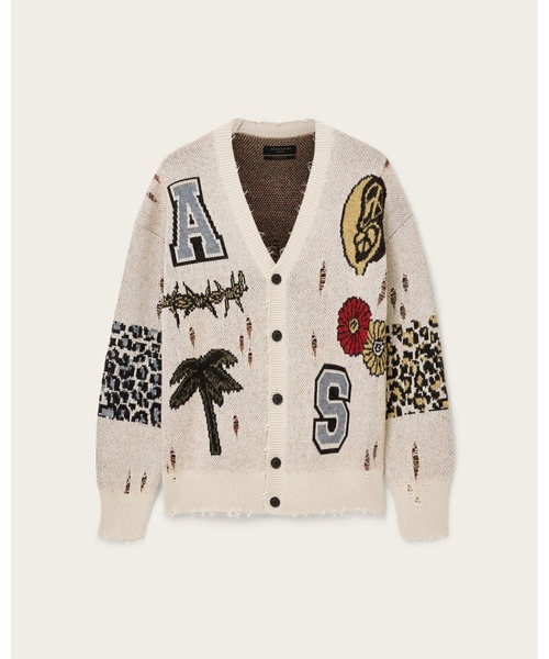 ALLSAINTS(オールセインツ)の「FOXX JACQUARD OVERSIZED CARDIGAN| FOXX ジャカード オーバーサイズ カーディガン(カーディガン/ボレロ・メンズ・ホワイト系その他・XS/S/M/L)」の9枚目の写真