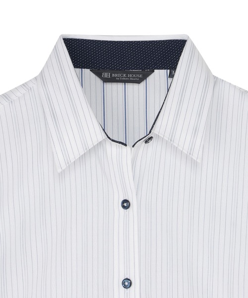 TOKYO SHIRTS(トウキョウシャツ)の「【超形態安定】 形態安定ノーアイロン レギュラー 長袖ビジネスワイシャツ(ビジネスシャツ・レディース・ブルー・S/M/LL/XL/L)」の4枚目の写真
