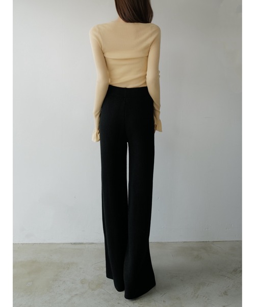 celon(セロン)の「brushed seed stitch knit pants(その他パンツ・レディース・ブラック/アイボリー・FREE)」の4枚目の写真
