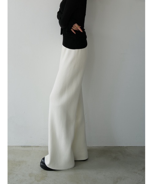 celon(セロン)の「brushed seed stitch knit pants(その他パンツ・レディース・ブラック/アイボリー・FREE)」の8枚目の写真